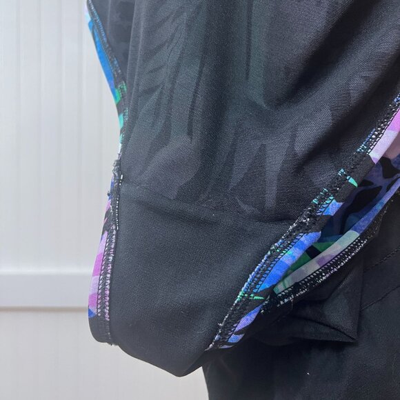 TYR One Piece Swimsuit Tropical Flowers Leaf Pattern Pink Purple Green - Picture 7 of 11